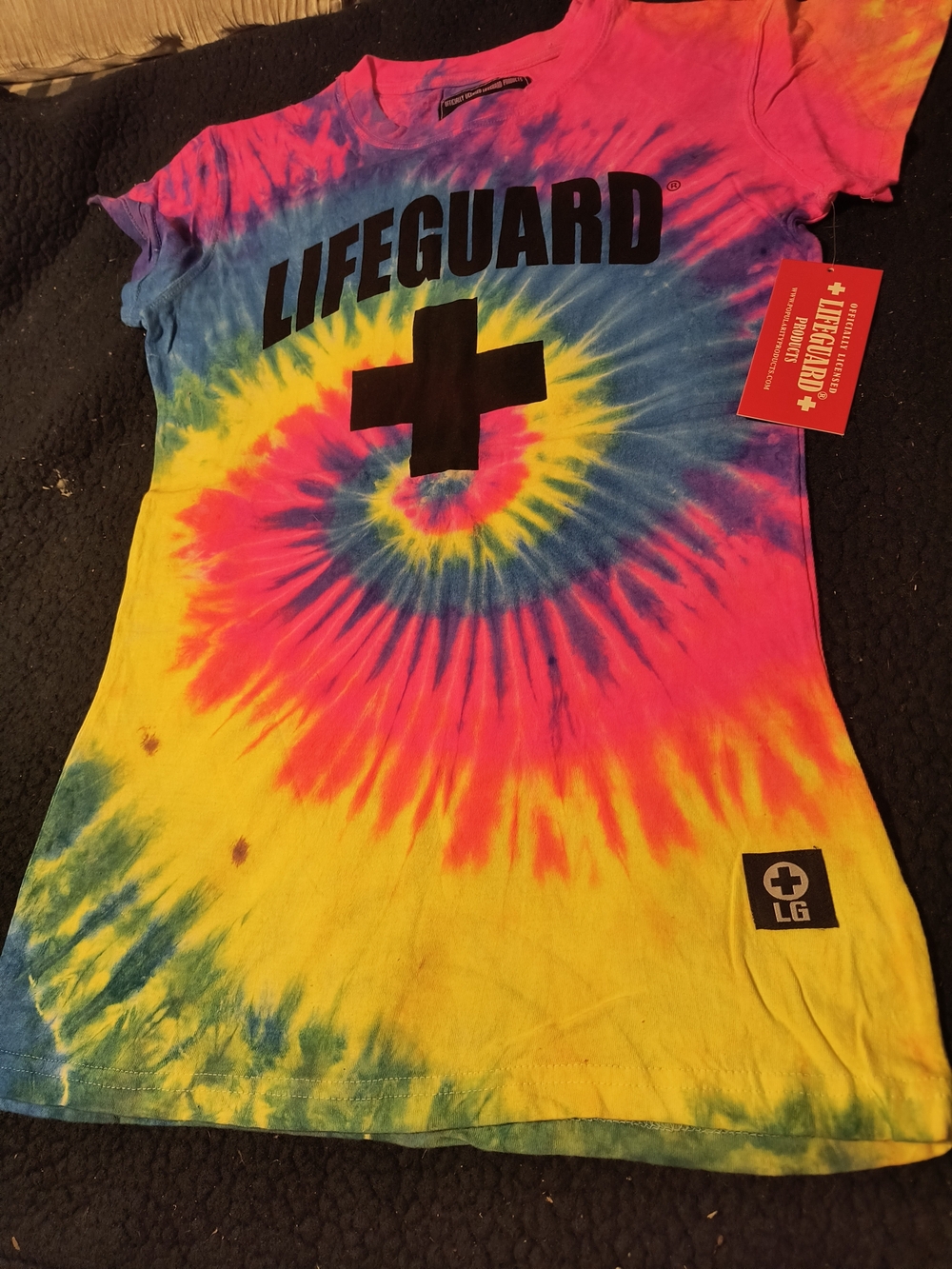Lifeguard Tie-Dye Short Sleeve Tee - Pink/Yellow/Blue